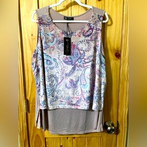 NWT - DG2 size 1X double layered velvety soft tank top